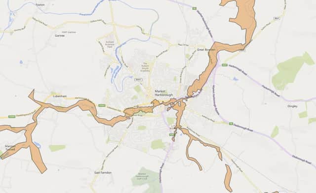 A map from the Environment Agency showing the flooding