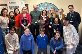 Visitors from the Confucius Institute at the DMU and members of Little Bowden School