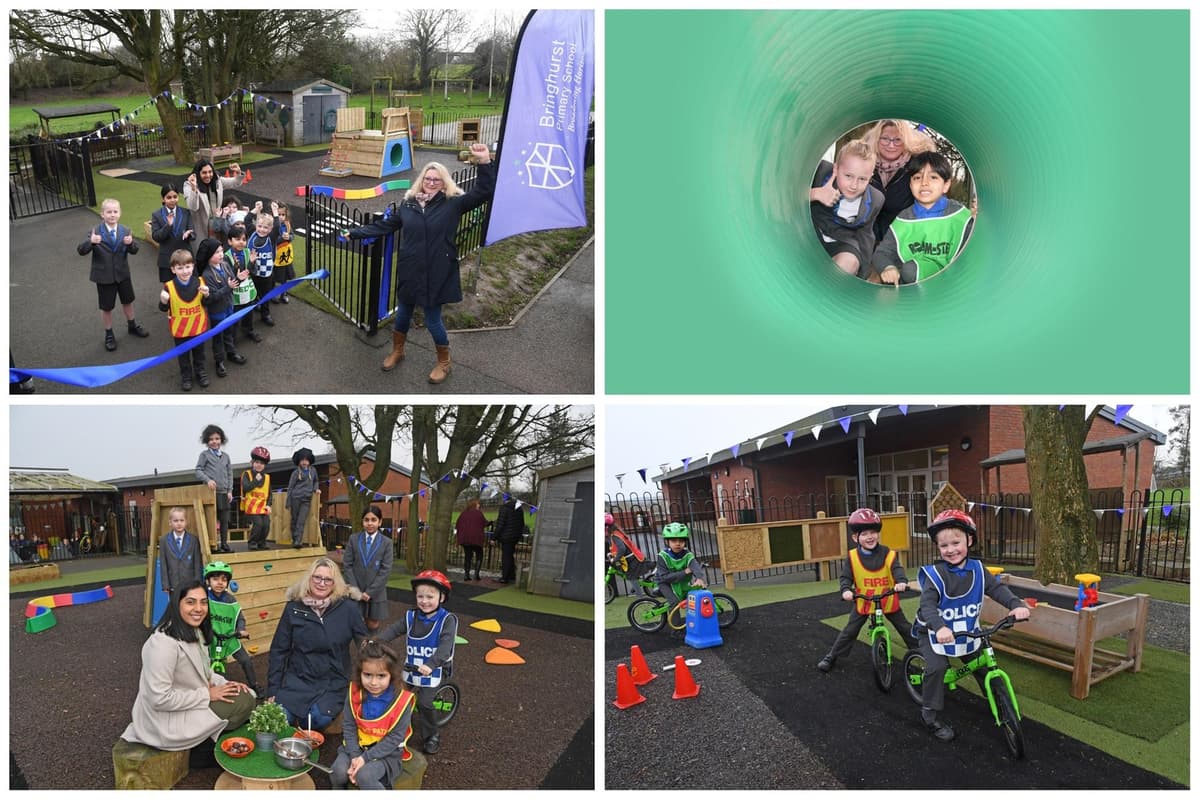 Youngsters welcome new outdoor play area at a Harborough primary school 