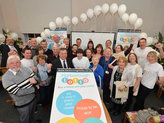 Representatives of community groups and good causes at the launch of the Harborough Lotto. PHOTO BY ANDREW CARPENTER
