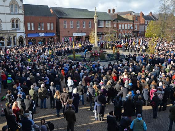 Hundreds gather on the Square to mark the 100th anniversary since the end of World War One. PICTURE: ANDREW CARPENTER