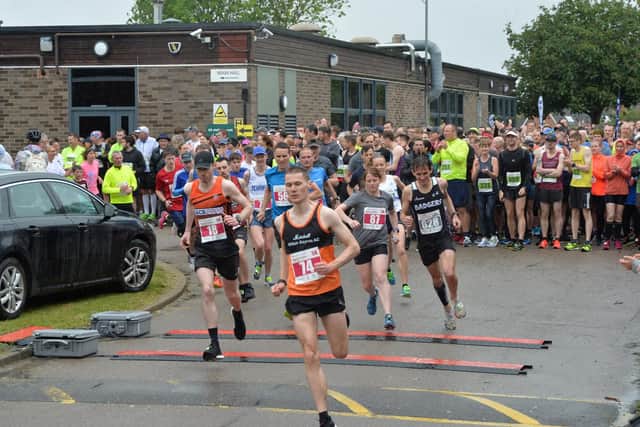 Start of the 5km race from Robert Smyth Academy. PICTURE: ANDREW CARPENTER