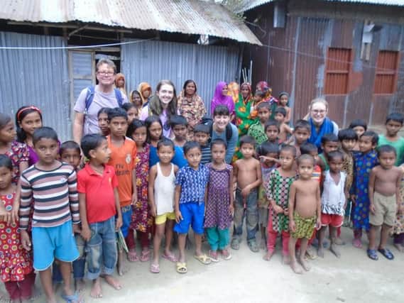 Andy and the rest of the team with children from one of the Bangladeshi villages they visited