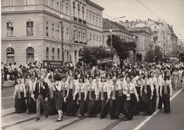 Members of the choir marching in Debrecen, Hungary in 1978