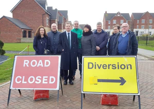 Residents opposed to the construction traffic route were backed by MP Neil OBrien