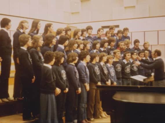 The choir at the BBC's Pebble Mill studios