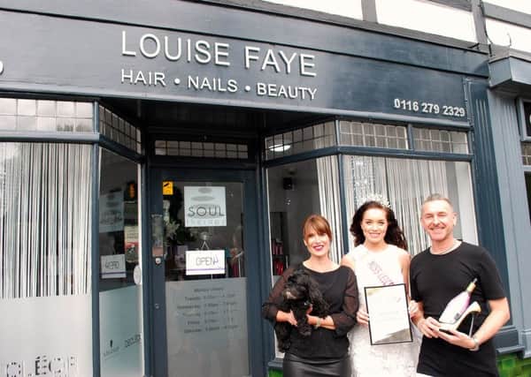 Louise Faye hairdressers of Kibworth with their Muddy Stilettos award