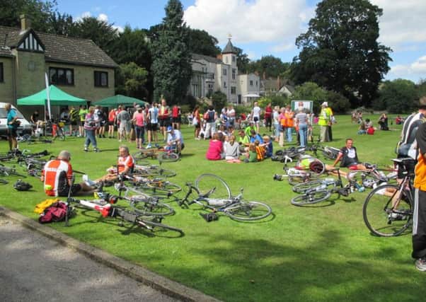 Cyclists enjoy a rest at a previous Lutterworth Big Bike Ride
