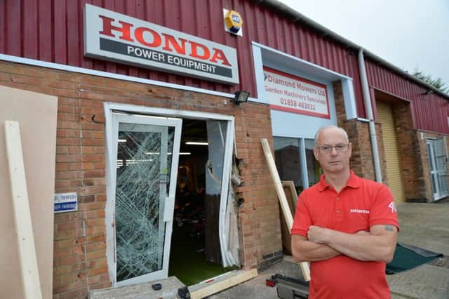 Colin Smith owner of Diamond Mowers after Â£30,000 worth of equipment was stolen during the ram raid.
PICTURE: ANDREW CARPENTER NNL-180819-124434005