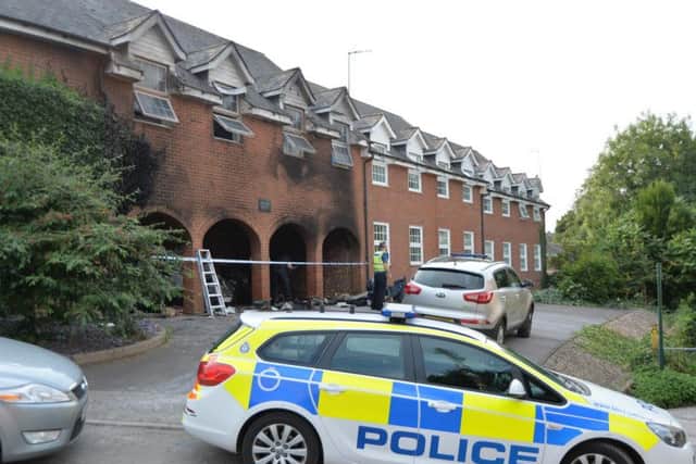 The scene outside the flat in Mowsley Court. PHOTO: ANDREW CARPENTER