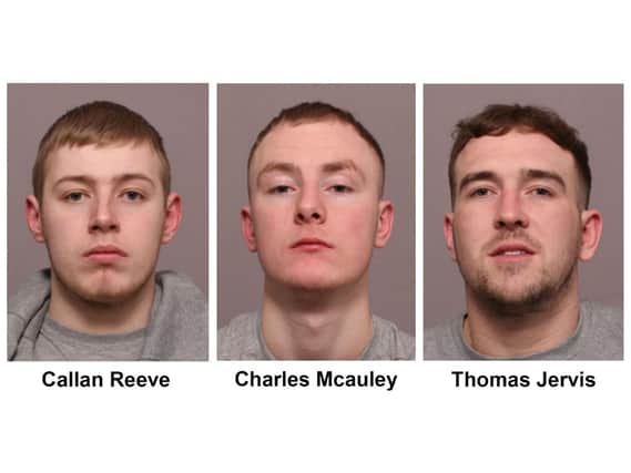 Callan Reeve, Charles Mcauley, Thomas Jervis. Image from Leicestershire Police