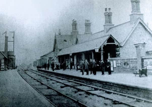 The original Market Harborough station, in 1880. (picture from Leicestershire Heritage Services)