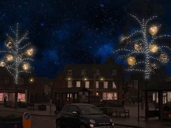 Christmas lights in the town centre