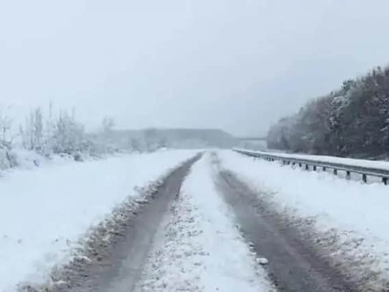 The A14 in December 2017 when heavy snow hit the county. (Pic: Northants Police)