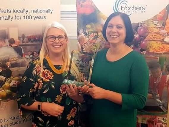 Rebecca Lees, Harborough District Councils economic development manager and Sairah Butt, Harborough Market manager with the award