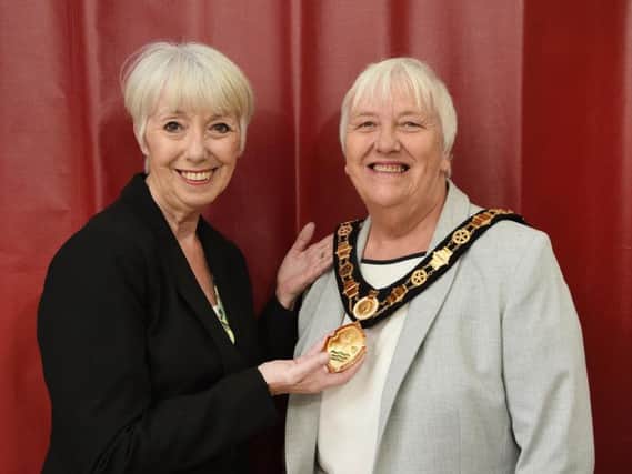 Councillor Lesley Bowles welcomes new chairman Barbara Johnson. PICTURE: ANDREW CARPENTER