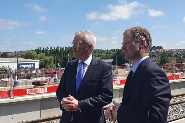 Rail Minister Andrew Jones and Harborough MP Neil O'Brien