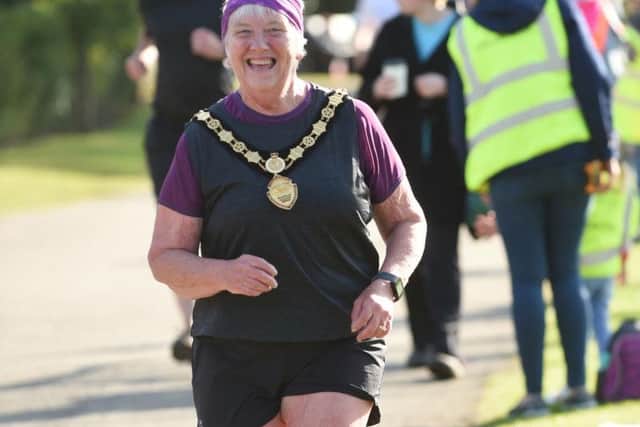 Chairman Barbara Johnson during the Park Run. PICTURE: ANDREW CATPENTER