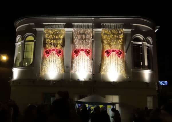 The Christmas lights on Lutterworth Town Hall during last years festive illuminations