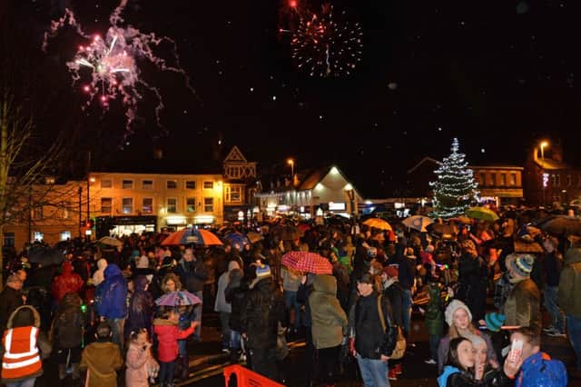 Busy scenes during the Lutterworth lights switch on and firework display.
PICTURE: ANDREW CARPENTER