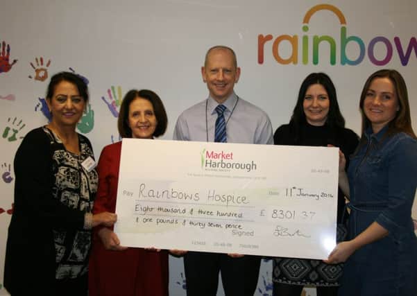 A Charity event in Church Langton has raised a total of Â£8301.06p for Rainbows Childrens Hospice in Leicestershire. Martine Browne, Emily Moss, Sukhjit Minhas and Jane Lawton organised a Bollywood evening in Church Langton Community Hall in November.