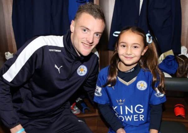 Alice Smith with Leicester City's Jamie Vardy