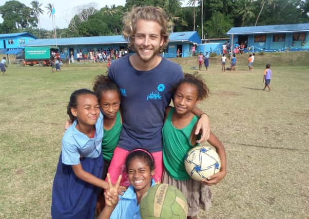 Harborough man Aaron Eason is raising money for two villages in Fiji which were devastated by Cyclone Winston