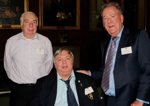 David Hagger, Head of Leicestershire and Rutland Freemasons (right) along with Gerry Kemp (left) and Michael Cheeseman (centre) from PATH
