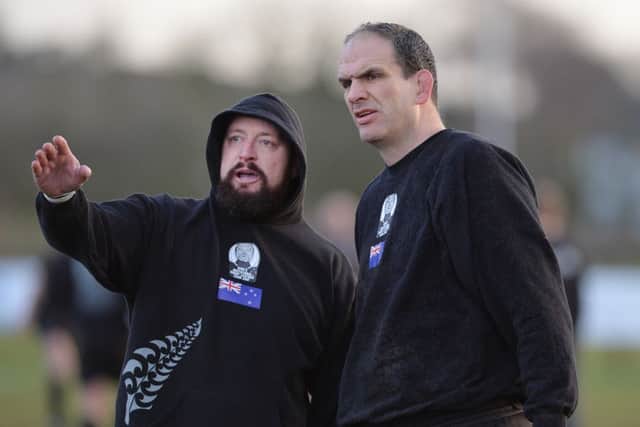 Dave Docherty with Martin Johnson before the 40th birthday game at Market Harborough Rugby Club.
PICTURE: ANDREW CARPENTER