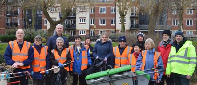 Part of the clean up team in Market Harborough