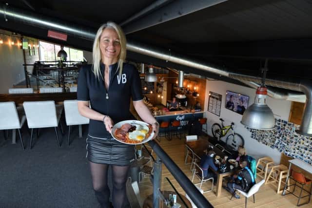 Rosie Jordan with a Cafe Ventoux big breakfast.
PICTURE: ANDREW CARPENTER