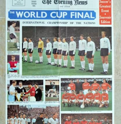 Keith's copy of the paper he brought during the 1966 World Cup final. NNL-160208-112551005