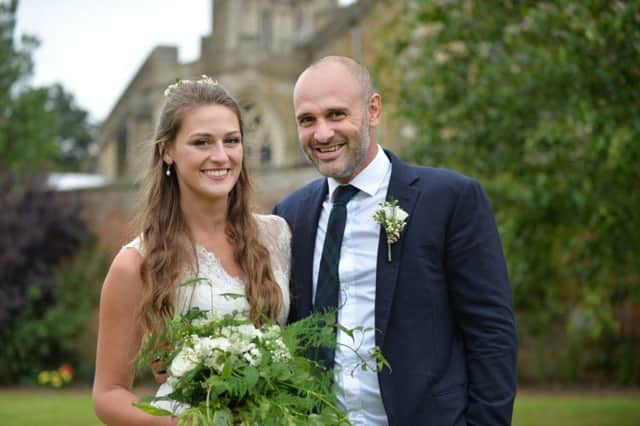 Ed and Laura Stafford after their wedding at St Michael & All Angels in Hallaton.
PICTURE: ANDREW CARPENTER