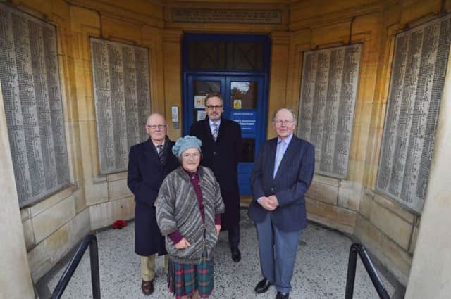 Denis Kenyon, Rosalind Willatts, Mark Robinson (chairman) and Brian Tanner (Civic Society) inside the Cottage Hospital War Memorial. PICTURE: ANDREW CARPENTER