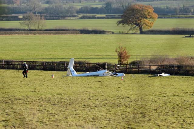 Scene of the fatal glider crash near the Laughton Road, Lubenham. NNL-160412-151235005