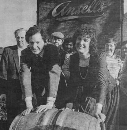 Brian Priest with his wife Chris when he last did a charity barrel roll in 1987 at his old pub The Shakespeare.