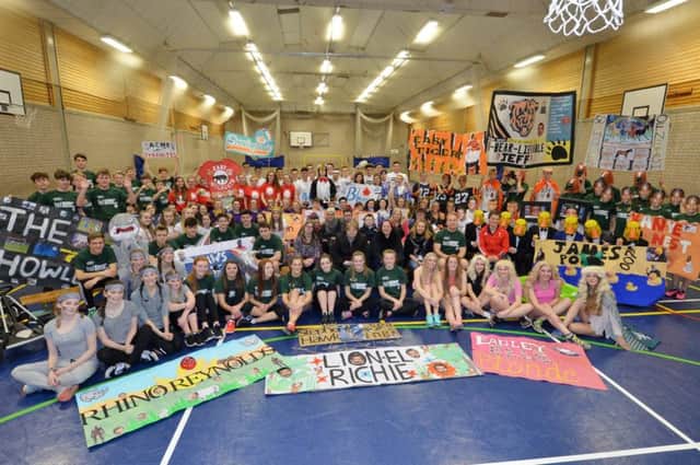 Crowd pleaser...all the students before the 2017 Lock-in at Robert Smyth Academy.
PICTURE: ANDREW CARPENTER