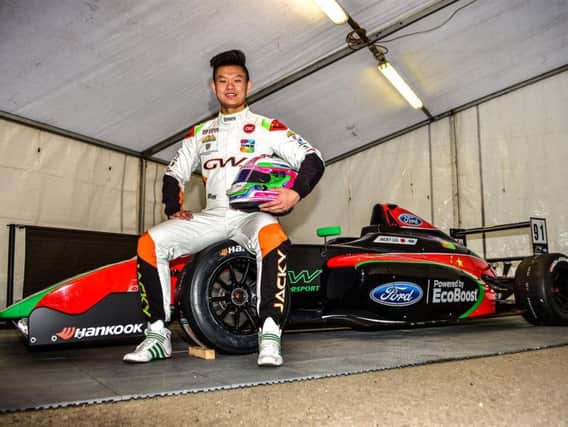 Jacky Liu shows off his car for the 2017 season
