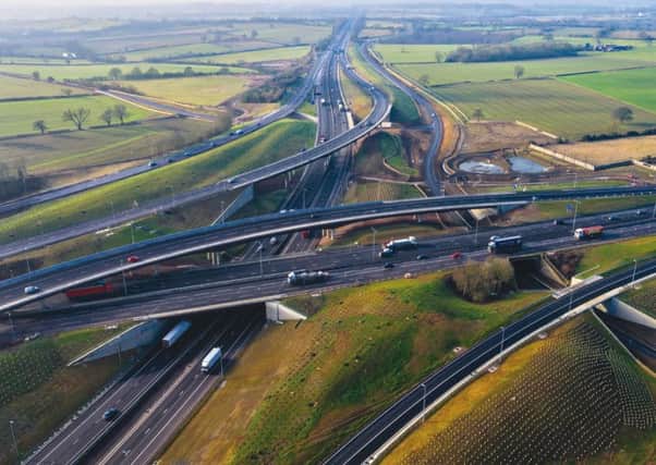 M1 junction 19 drone photography in Catthorpe and surrounding area.
Picture by Rob Howarth/Stella Pictures Ltd 07768 285551
27/01/2017 SPL-9461