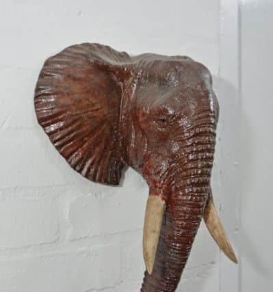 A carved wooden elephants head.
PICTURE: ANDREW CARPENTER