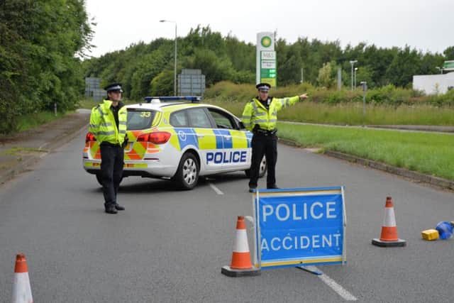 Police setup road blocks at the A6 McDonalds roundabout.
PICTURE: ANDREW CARPENTER NNL-170406-182346005
