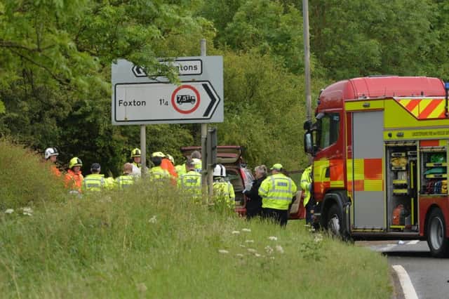 Scene of the fatal accident at the Foxton A6 crossroads.
PICTURE: ANDREW CARPENTER NNL-170406-182335005