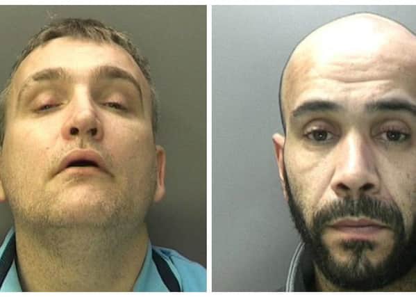 Matthew Sadler (pic left) and Richard Palmer were jailed for a series of pub robberies. Photo: West Midlands Police NNL-170606-175019001