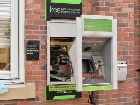 The damaged cash machine after a raid in Kibworth.
Photo by Andrew Carpenter